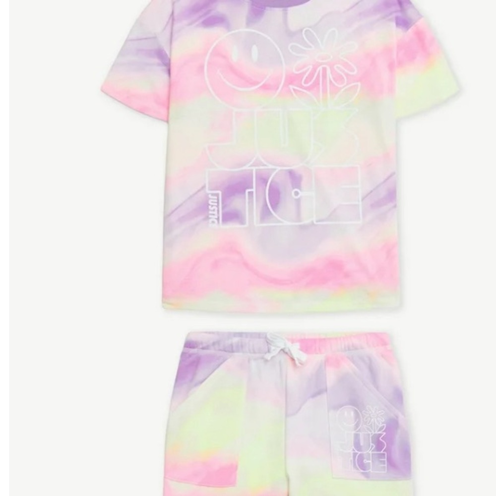 Justice Tie-Dye T-Shirt and Shorts Set